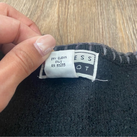 Vintage 100% Wool Black Cardigan Sweater - Picture 6 of 11